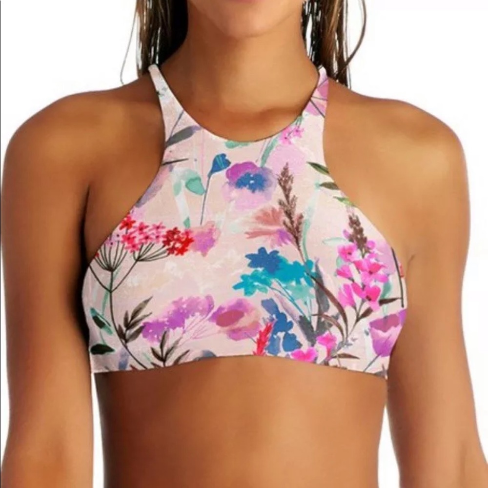 NEW with Tag Vitamin A Swim Cozumel High Neck Top Sugar Beach
